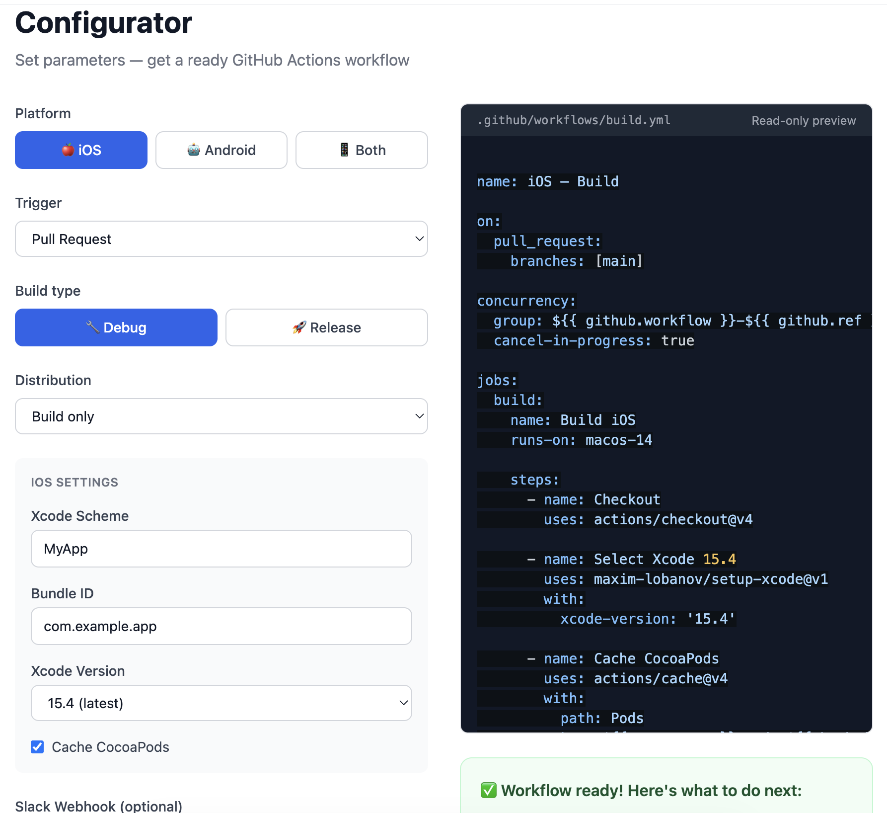 Run Lane configurator preview